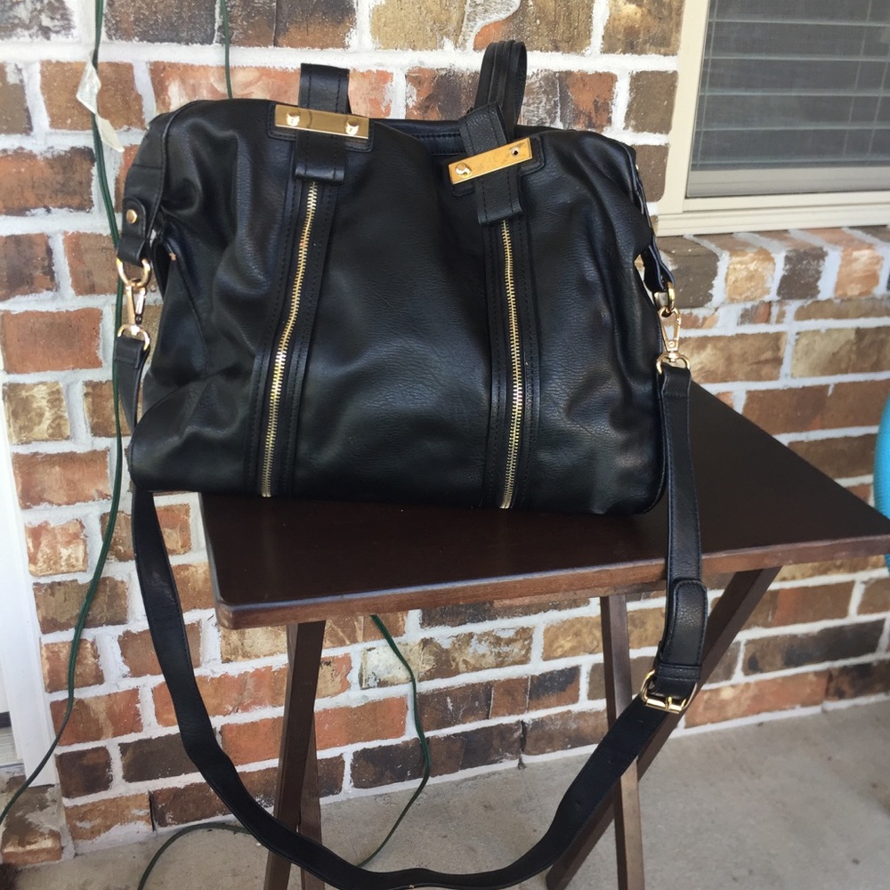 Black Purse with Gold Accents